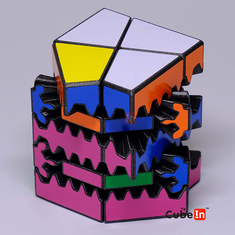 Kairis Gear SSQ 3D printed PETG puzzle scrambled state