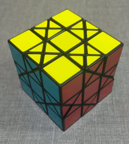Zhecube Quad x Cube - Deep cut edge turning hexahedron