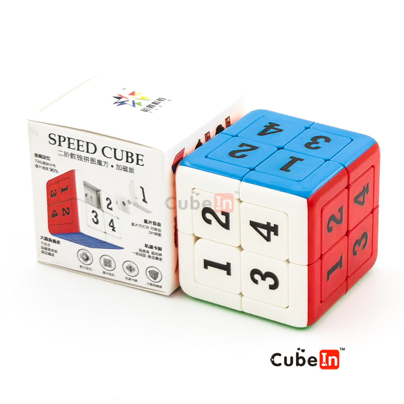 Yuxin Sudoku 2x2 Cube Magnetic Sliding - Hybrid Klotski Tile & Rotational Core Puzzle