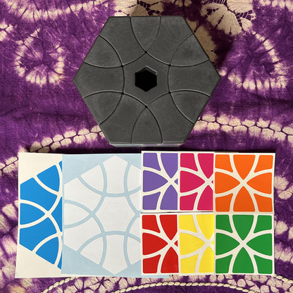 AJ Curvy Dino Hexagonal Prism Cube - Corner turning 3D Printed