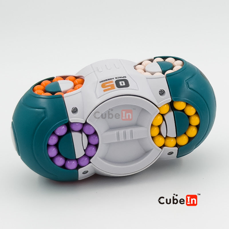 3D Eight-Sided UFO Rotating Beads Puzzle - Multi-Axis Hungarian Rings Variant