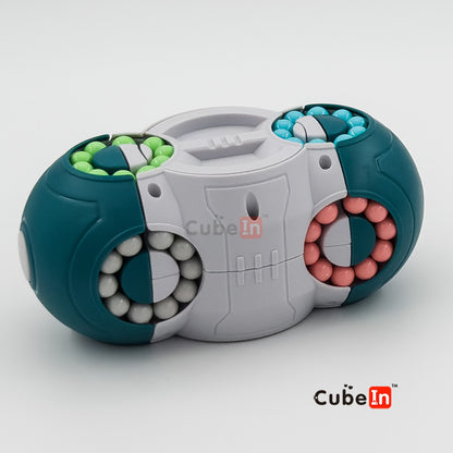 3D Eight-Sided UFO Rotating Beads Puzzle - Multi-Axis Hungarian Rings Variant