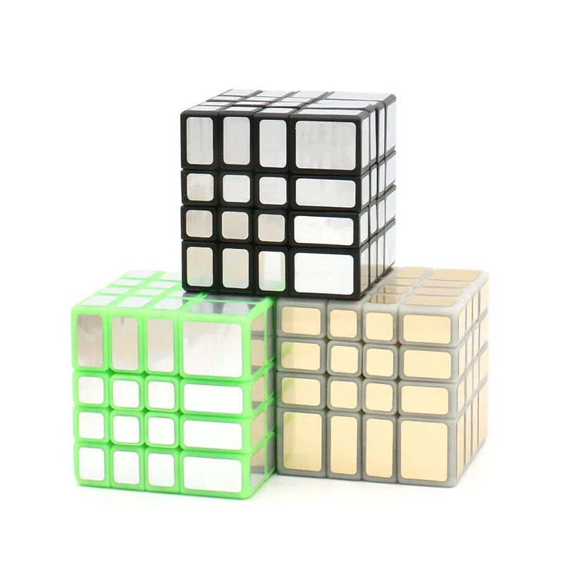 3D printed 4x4 Mirror Cube Black Silver Geen - CubeIn