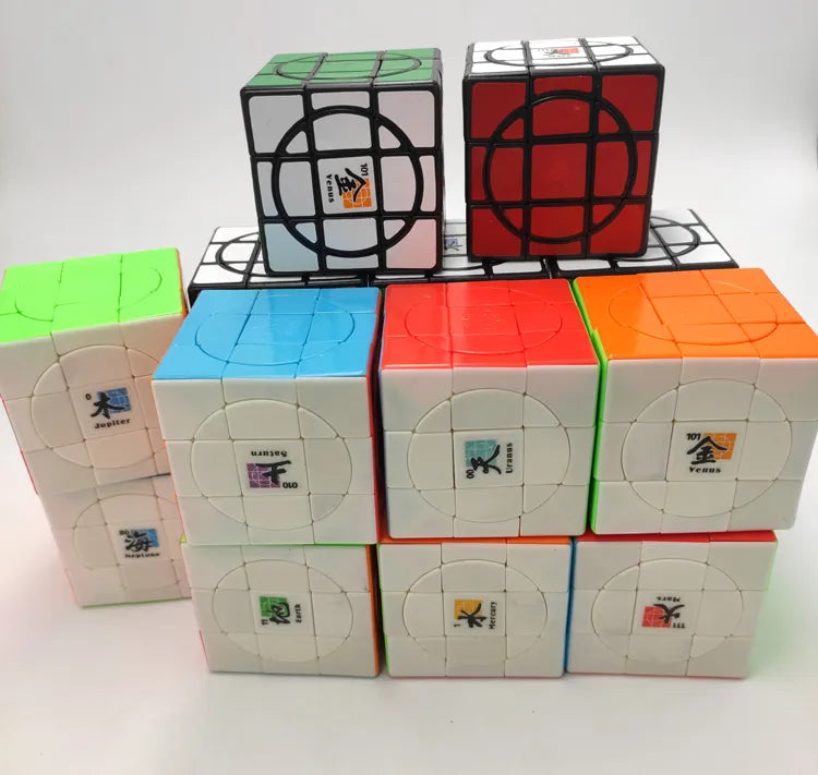 Mf8 Crazy 3x3 Plus Cube Stickerless/black 8 Planets- Venus Jupiter Mercury Mars Saturn Uranus Neptune Earth DIY Full Function