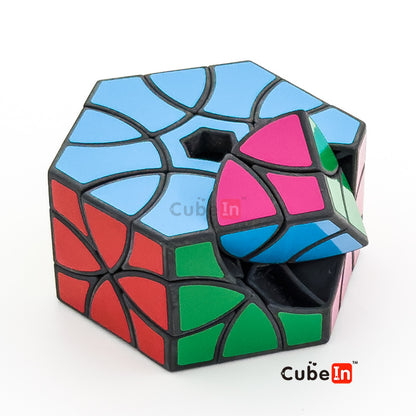 AJ Curvy Dino Hexagonal Prism Cube - Hand-Crafted Custom Twisty Puzzle