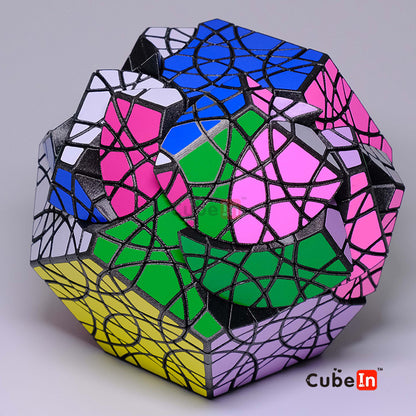 Scrambled Kairis Cycloneminx showing complex 3D printed geometry
