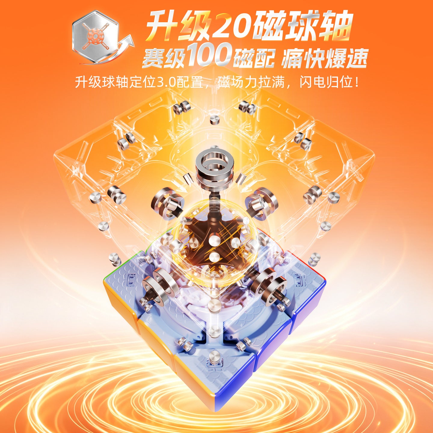 MoYu Yiheng PB WR 3x3 Ball Core Maglev Speed cube UV