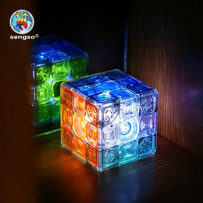 ShengShou Lustrous 3x3 LED Magnetic Speed Cube (Translucent Jelly Edition)