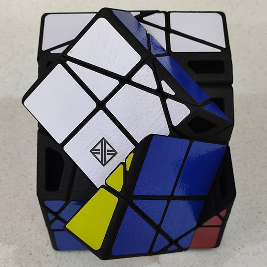 x² Cubo de pirita - Piritoedro de giro frontal al cubo (impreso en 3D de resina SLA)