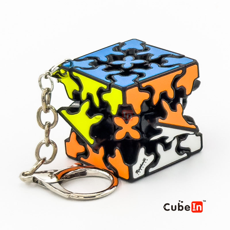 Qiyi Gear 3x3 Keychain Mini Cube - Raphael Mouflin Design Speedcube