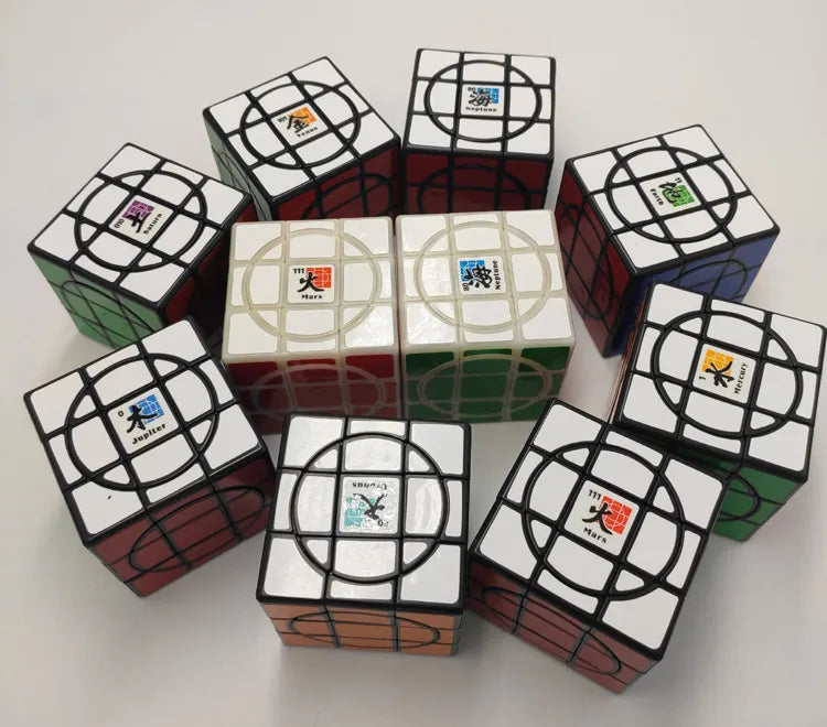 Mf8 Crazy 3x3 Plus Cube Stickerless/black 8 Planets- Venus Jupiter Mercury Mars Saturn Uranus Neptune Earth DIY Full Function