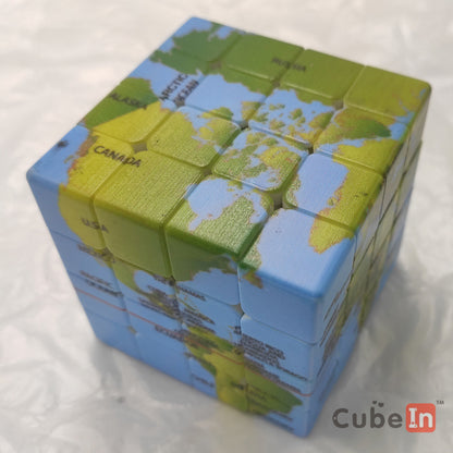 UV Printed 3x3 4x4 Earth Map Flag Cube Road