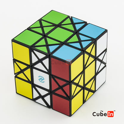 Zhecube Quad x Cube - Deep cut edge turning hexahedron