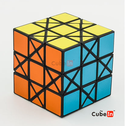 Zhecube Quad x Cube - Deep cut edge turning hexahedron