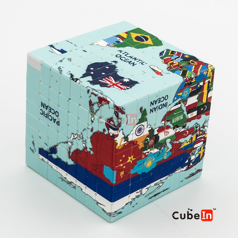 Ziina 8x8 World Map & Flags Theme Speed Puzzle Cube