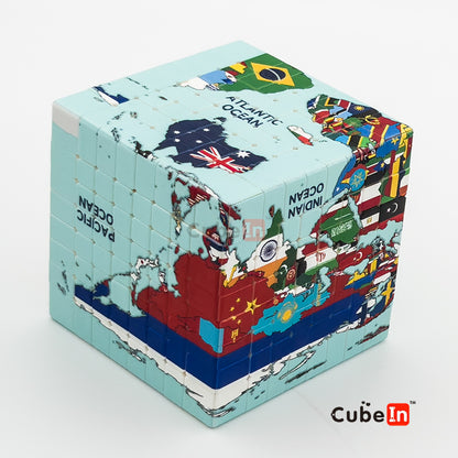Ziina 8x8 World Map & Flags Theme Speed Puzzle Cube
