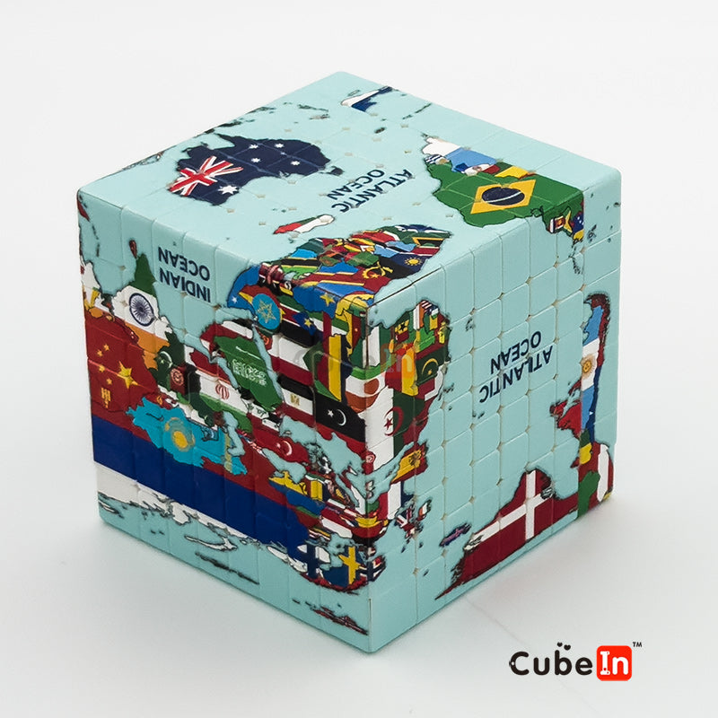 Ziina 8x8 World Map & Flags Theme Speed Puzzle Cube