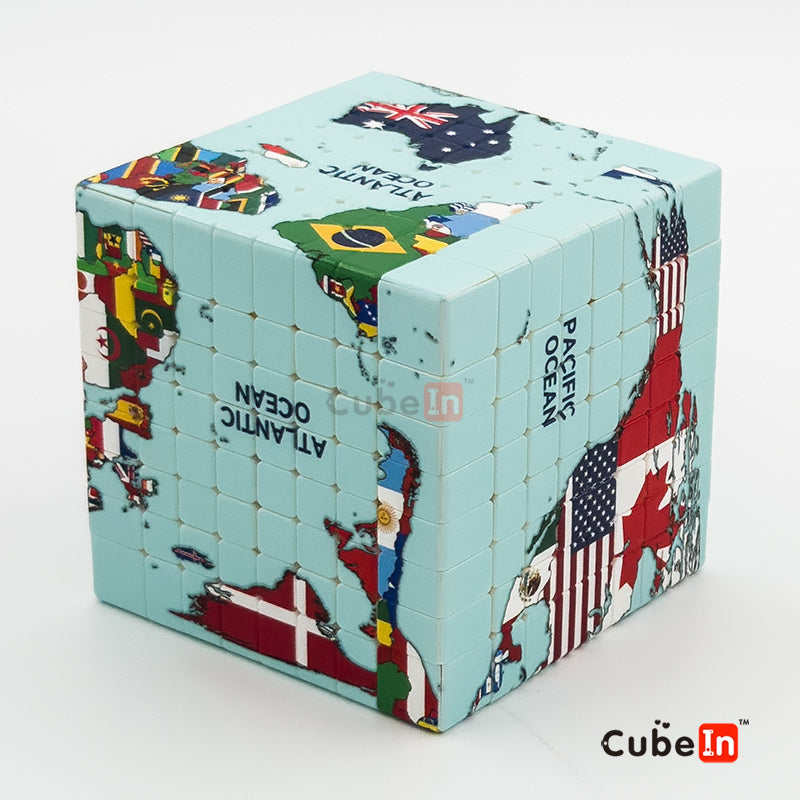 Ziina 8x8 World Map & Flags Theme Speed Puzzle Cube