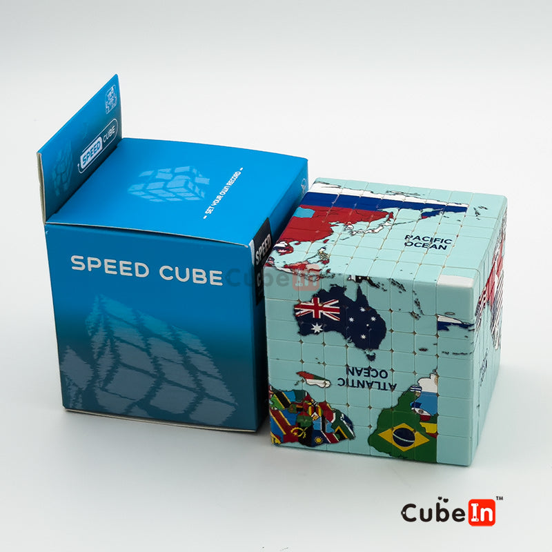 Ziina 8x8 World Map & Flags Theme Speed Puzzle Cube