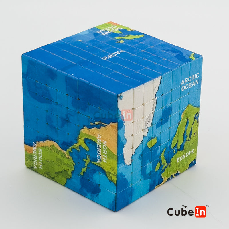 Ziina 8x8 World Map & Flags Theme Speed Puzzle Cube