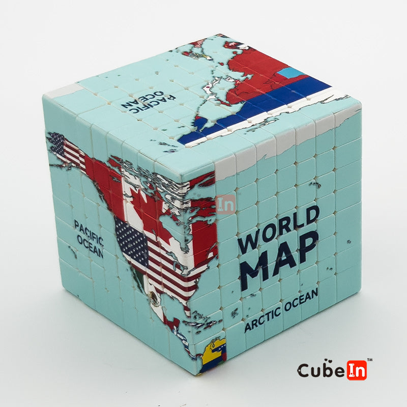 Ziina 8x8 World Map & Flags Theme Speed Puzzle Cube