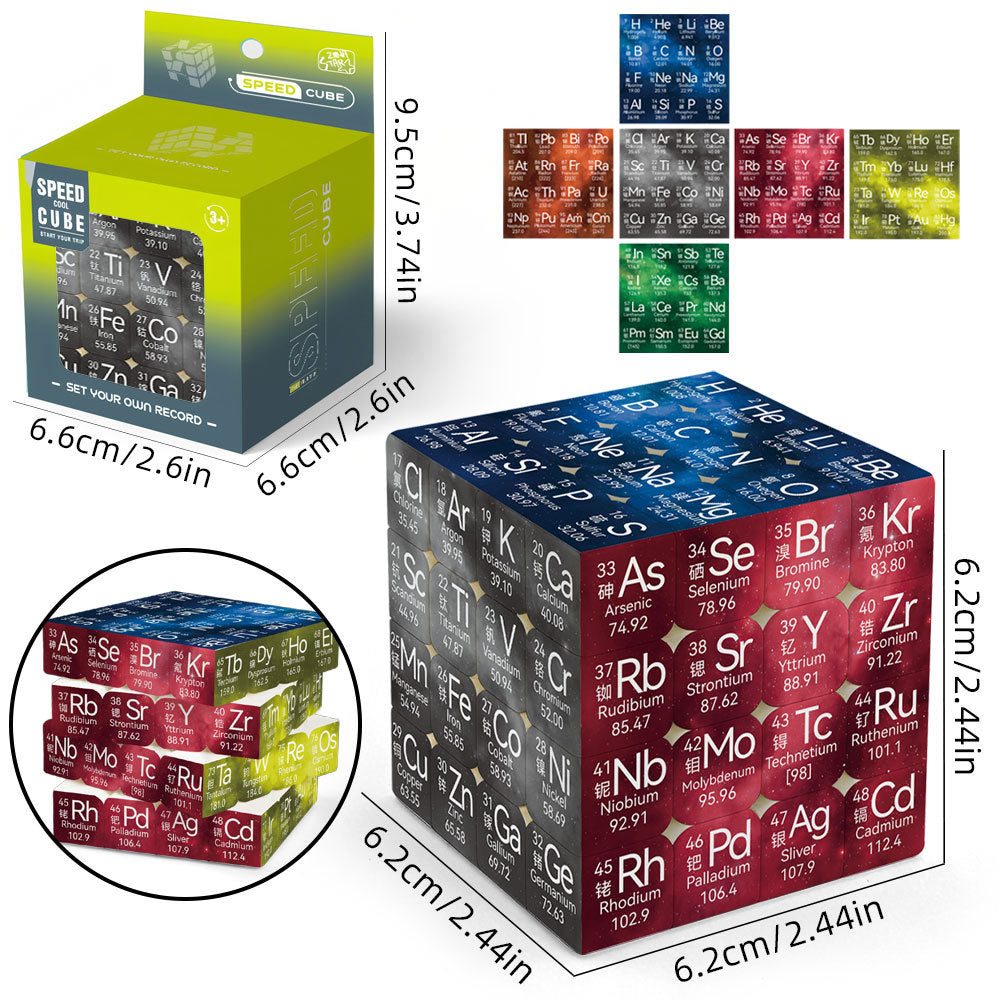 Ziina Periodic Table 8x8 4x4 3x3 Speed Puzzle Cube
